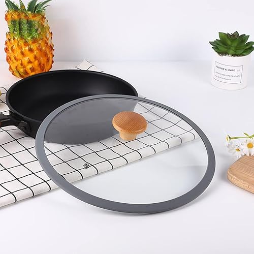 Miniatura 2 de Tapa de vidrio templado de 10 pulgadas para sartenes, sartén, cubierta universal para olla o olla instantánea, 9.6 pulgadas, transparente