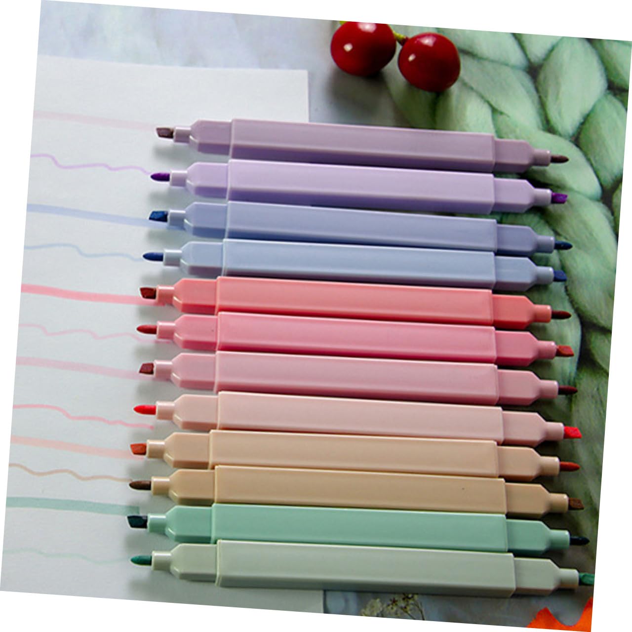 SHINEOFI 24pezzi Evidenziatori Doppia Estremità Portatili Di Penne Colorate Pratiche Per Scrapbooking e Uso Domestico Pigmenti Base d Acqua Duraturi e Colori Intensi