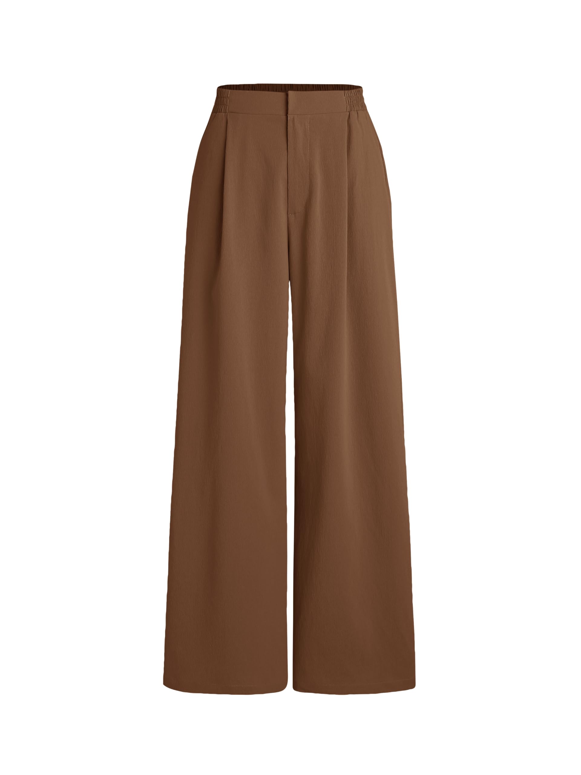 CIDER High Waist Solid Pleated Wide Leg Trousers