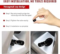 Vista 5 de Ziciner 8 PCS Tapas de Vástago de Válvula de Neumático de Coche, Cubiertas de Válvula de Rueda de Aleación de Aluminio con Anillo O de Goma, Juego