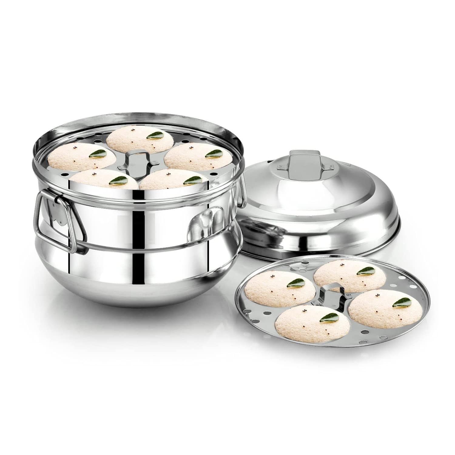 Export Store Stainless Steel Idli Cooker/Idli Maker - 3 Plates | Makes 13 Idlis at a Time | Silver Finish With Modern Design | Gas Stove & Induction Compatible