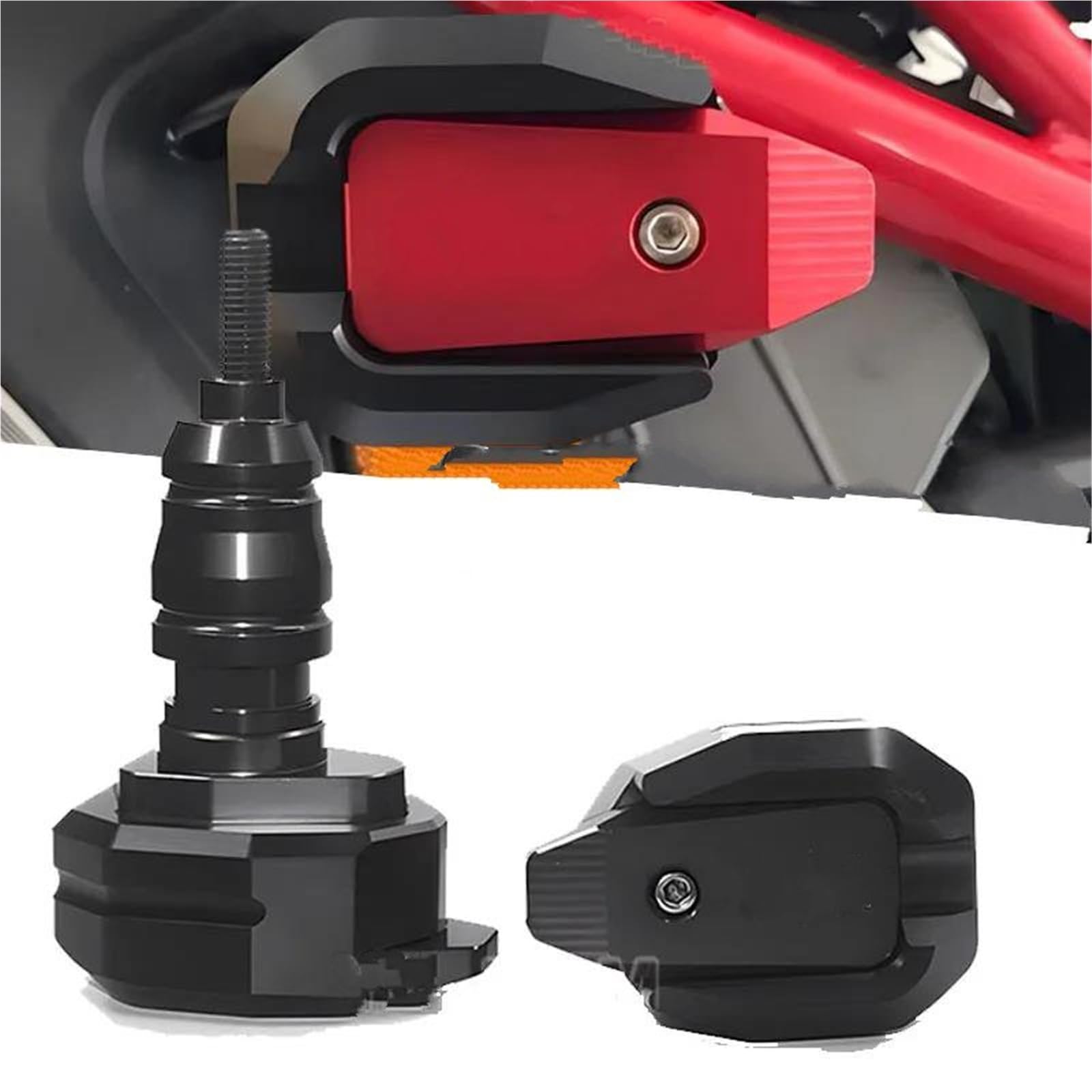 Motorrad Sturzpads Rahmen Schieber Für QJMOTOR QJ SRK600 SRK 600 Motorrad Absturzsicherung Rahmen Slider Verkleidung Schutz Anti Crash Pad Protector(Red)