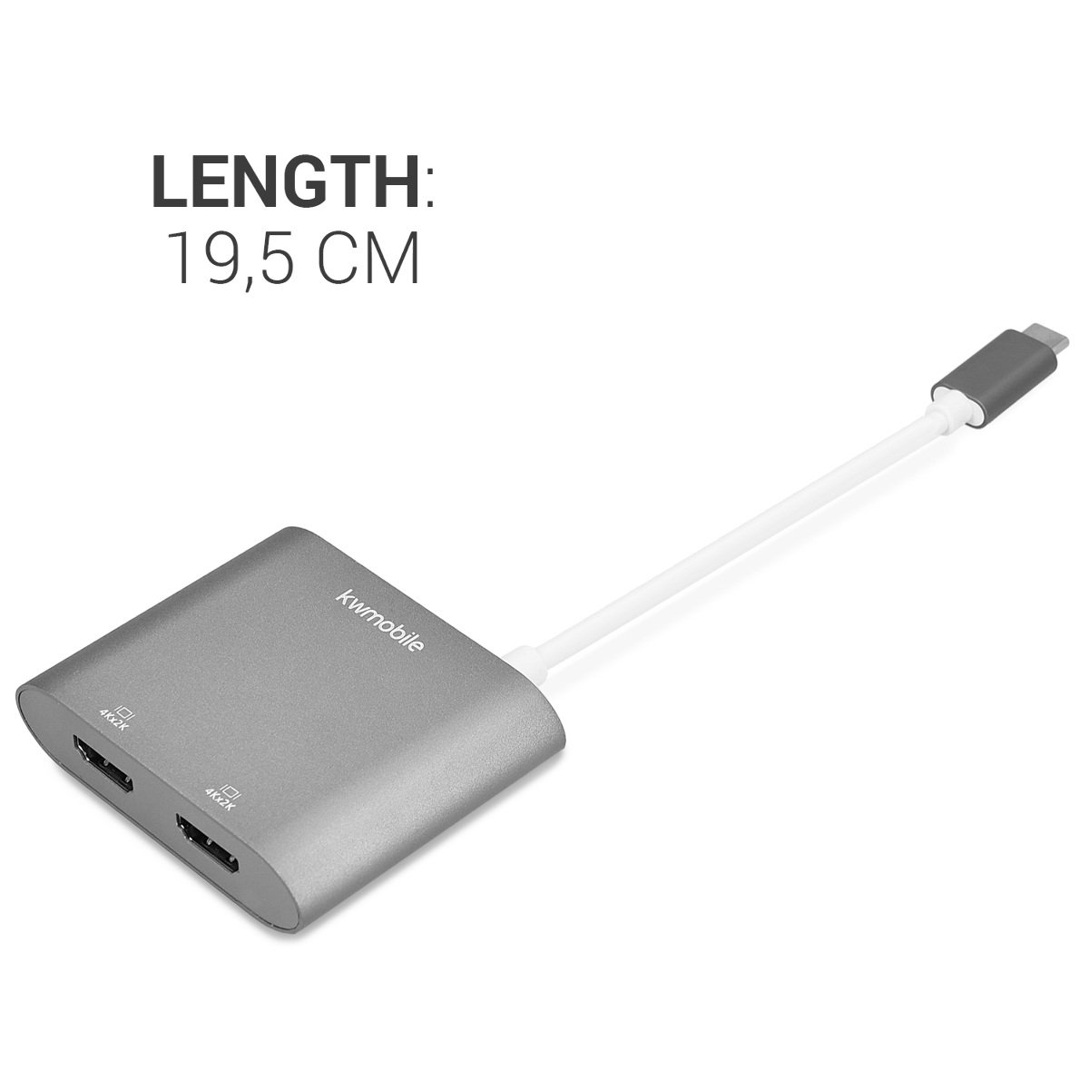 Adattatore USB-C 3.1 A Doppia HDMI 4K@30Hz – Hub 2 In 1 Per PC, TV E Monitor – Compatibile DisplayPort, Alloggiamento In Alluminio