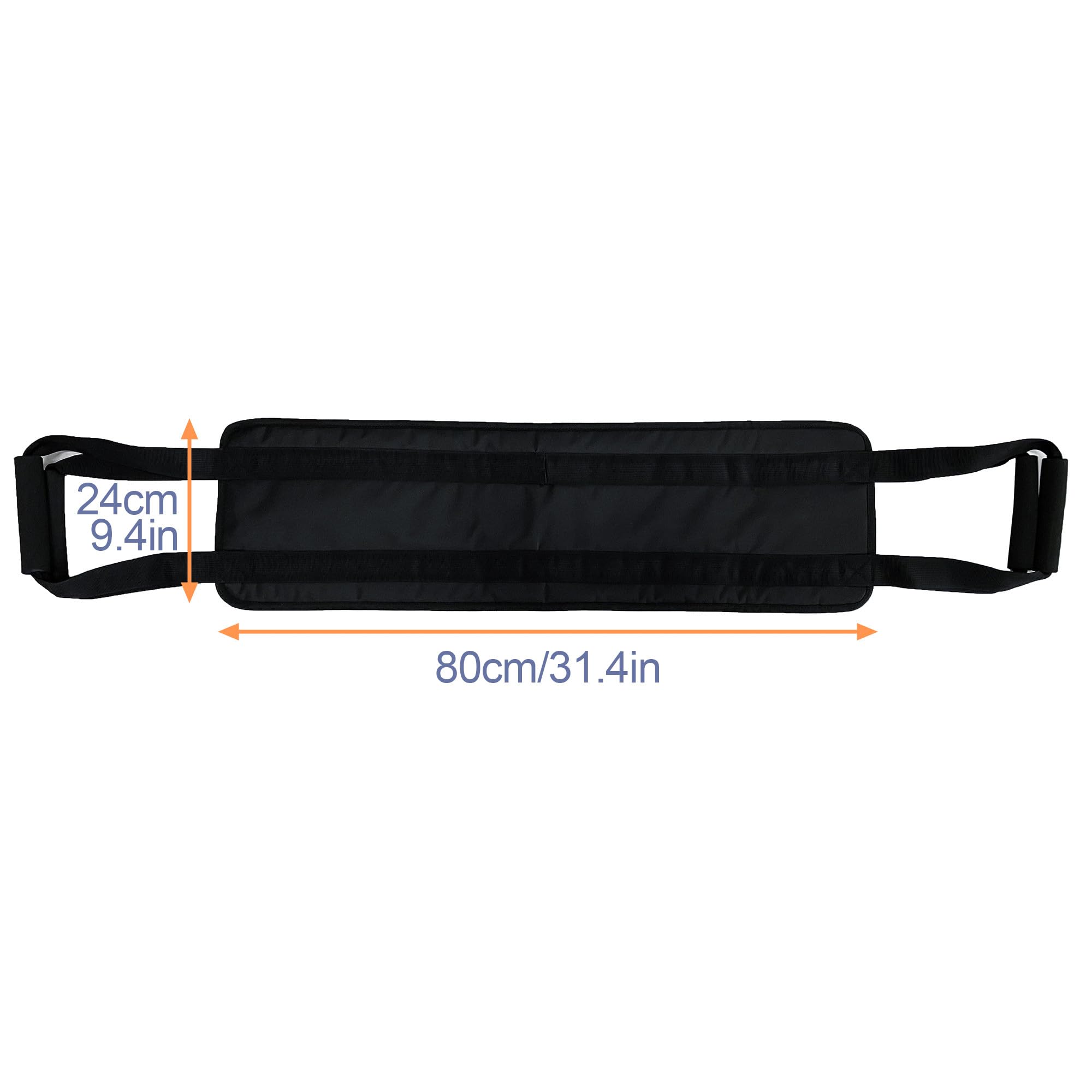 Cintura di trasferimento per letto da 80 cm, con manici imbottiti, per anziani, anziani, anziani, feriti, cintura di mobilità sicura per la cura del paziente