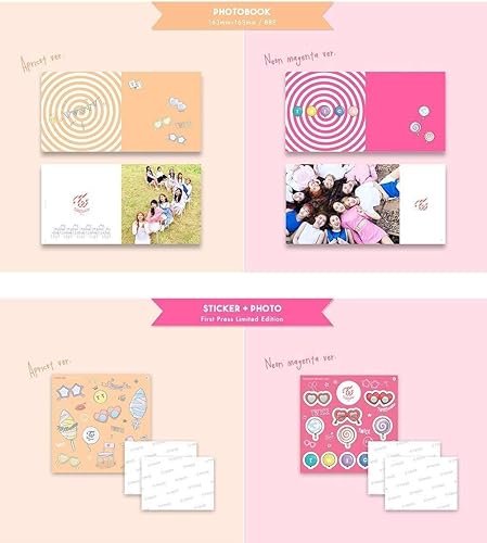 TWICE - TWICECOASTER LANE 1 Neon Magenta B ver. (3er mini álbum) CD+88p Photobook+2Photocards+Póster plegado+Juego de tarjetas de fotos extra de