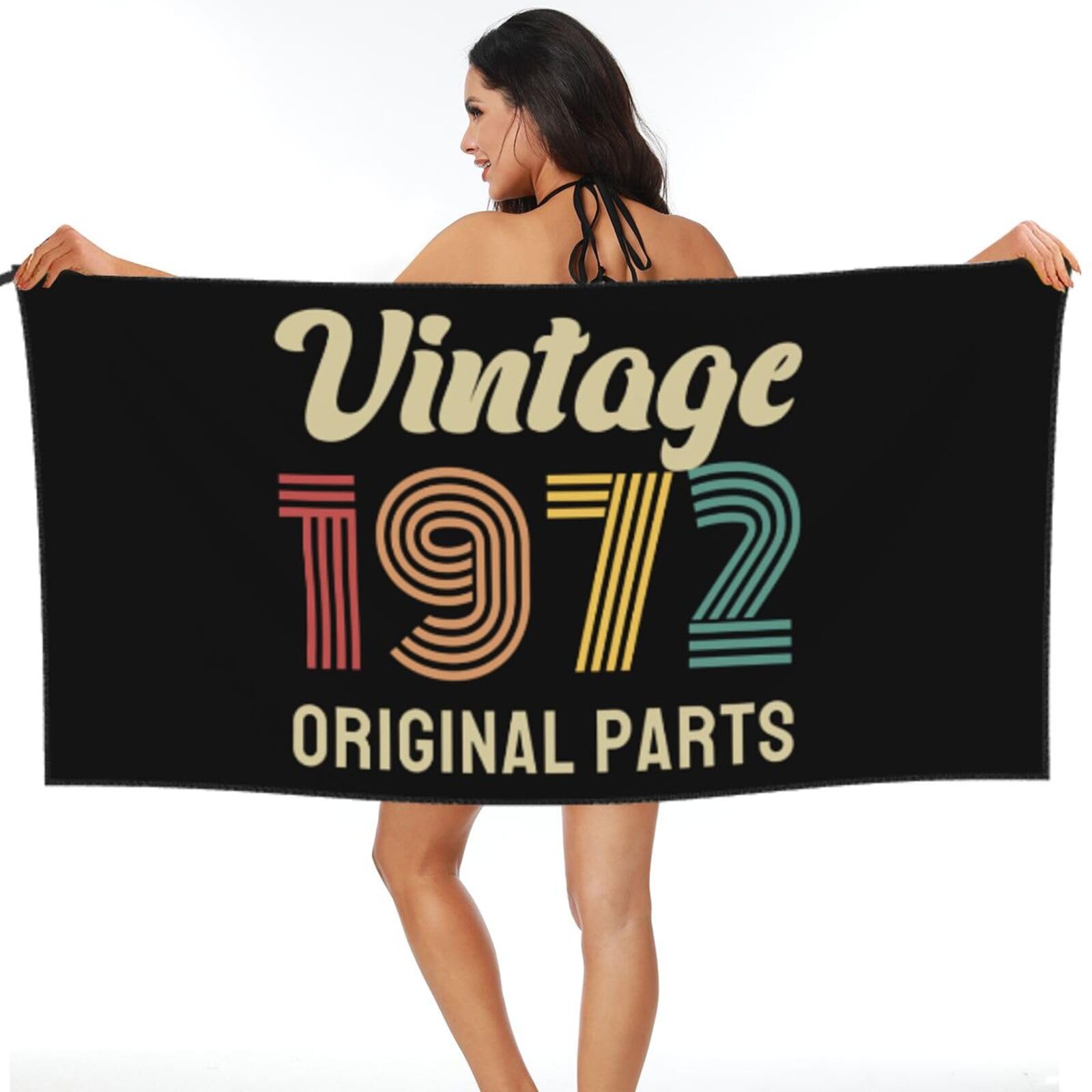 Drap de bain sans sable Vintage 1972 - Serviette de plage et sauna 80x130 cm