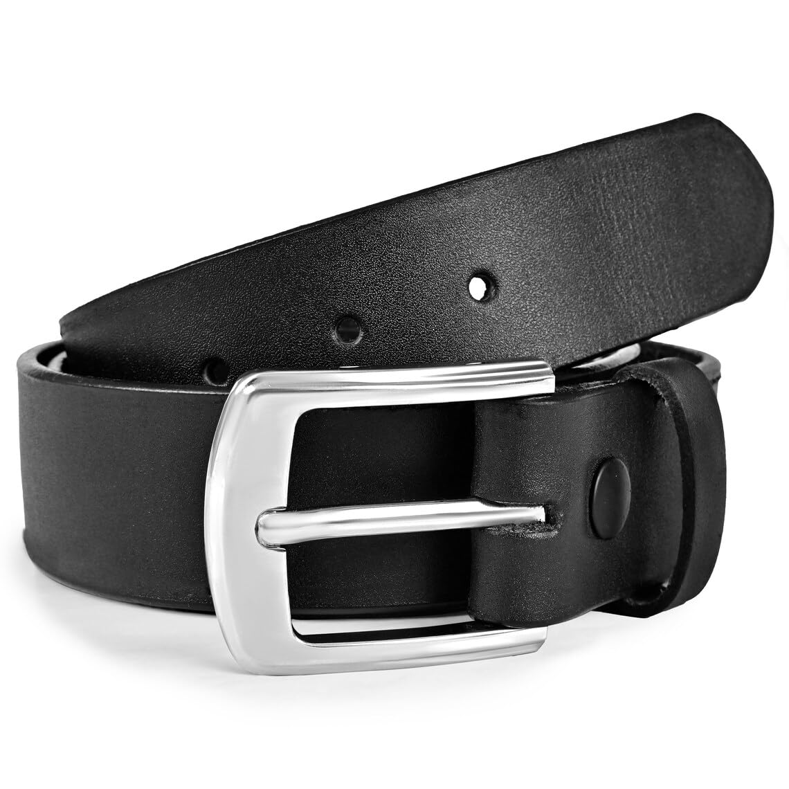 Daskz Leathers Leather Belts For Men Plain Belt (100% GENUINE) Black/Brown waist belt Sizes 30'' to 72'' with Regular Silver Buckle perfect for Boys Gift,(bkl-01) (Black without Box, 32)