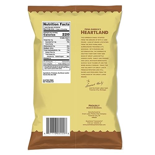 Miniatura 2 de Great Lakes Potato Chip Co. Original - Patatas fritas cocidas con sal marina, tamaño individual (paquete de 40, bolsas de 1.375 onzas)