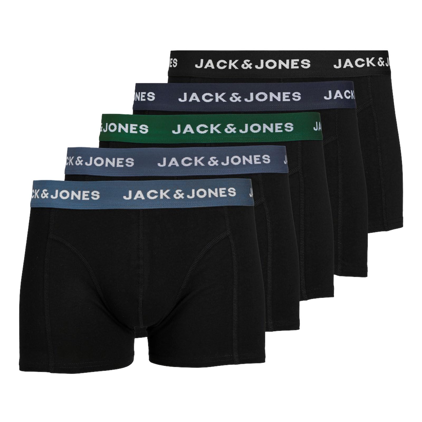 Jack & Jones 5 Paia Di Boxer, - Nero E Blu, L-image