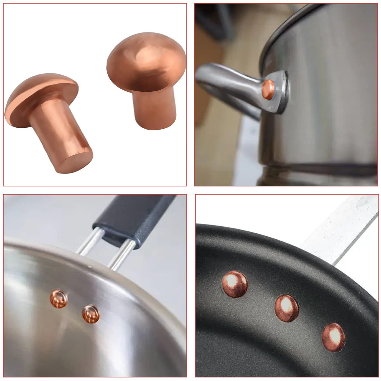 Lot De 10 Rivets à Tête Ronde En Cuivre Massif - 10,2cm De Long, 5,1cm De Diamètre
