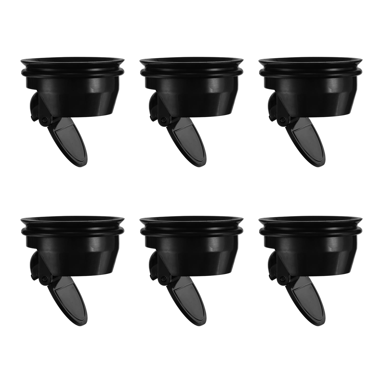sourcing map Floor Drain Anti-Odor Core, Plastic Shower Floor Drain Backflow Preventer Hair Catcher for Kitchen Bathroom Balcony, Black 4Pcs