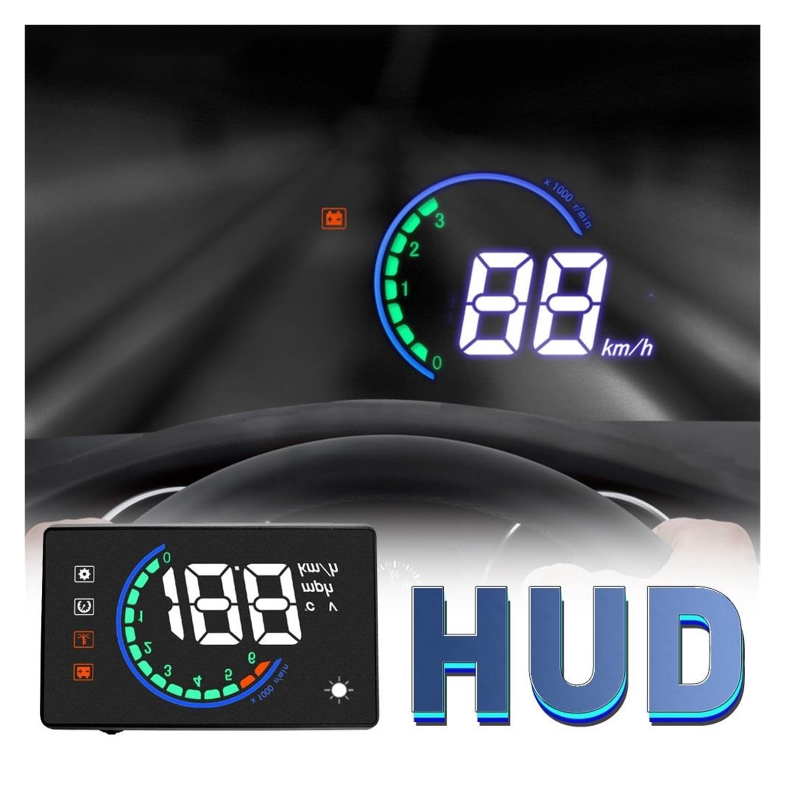 HUD H6 Head-Up Display OBD2 Velocímetro Parabrisas De Coche Proyector De Velocidad Exceso De Velocidad RPM Alarma De Voltaje Instrumento Multifunción