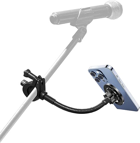 para soporte de micrófono Magsafe con soporte para teléfono, soporte flexible para teléfono con imanes súper para soportes de micrófono, soporte