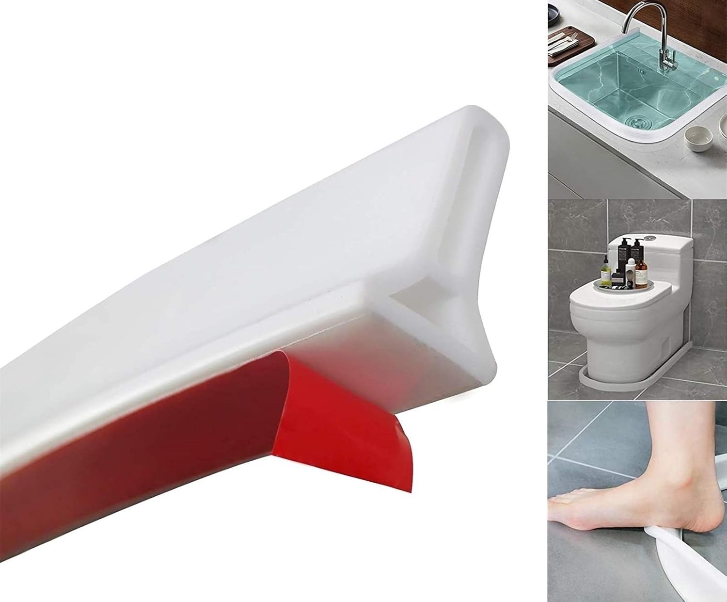 clearance collection online 72 Inch Collapsible Frameless Shower Water Dam Barrier Silicone