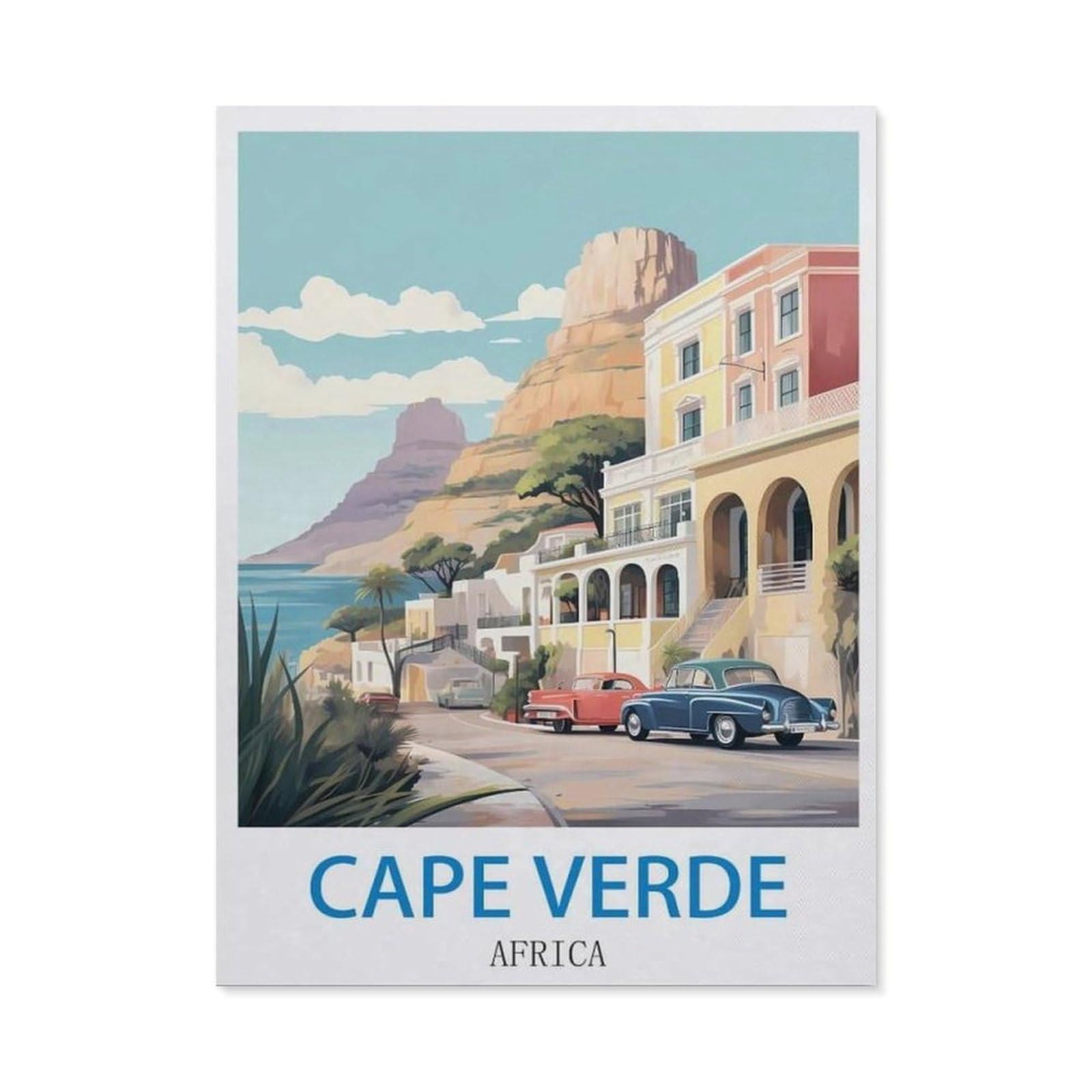 BEAYODKP 5D DIY Full Round Drill Diamond Painting，Cape Verde Africa