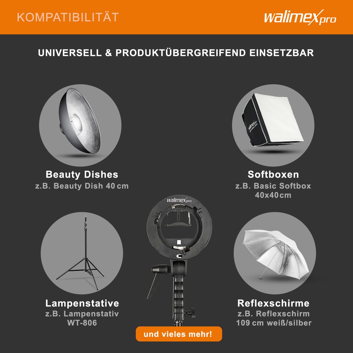 walimex pro Supporto universale per flash nero