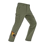 MAGCOMSEN Snow Pants for Men Waterproof Fleece Lined Warm Ski Pants for Winter Cold Fishing Outdoor Hiking Army Green, 36