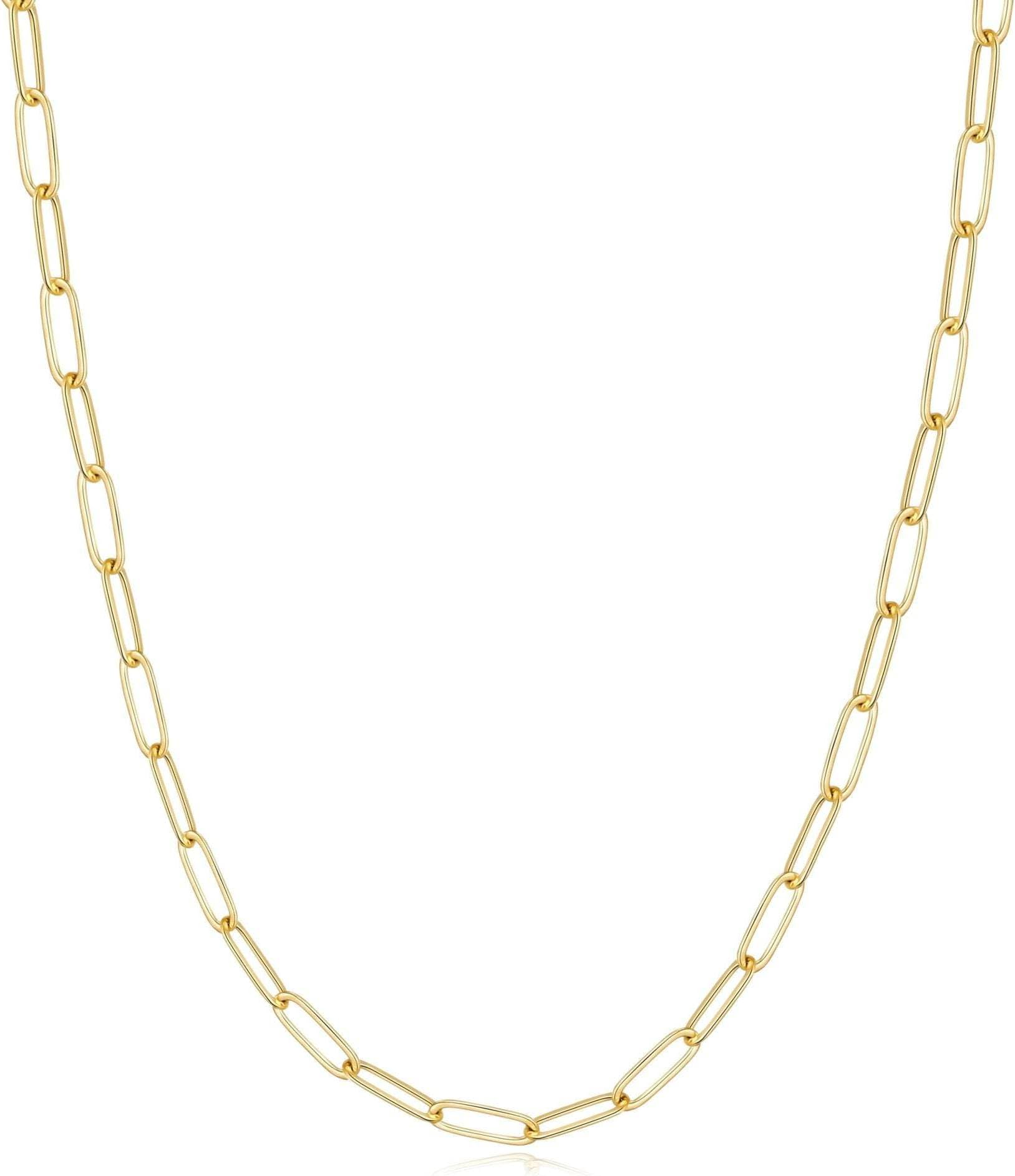 โ 18k Gold Plated Small Link Paperclip Necklace