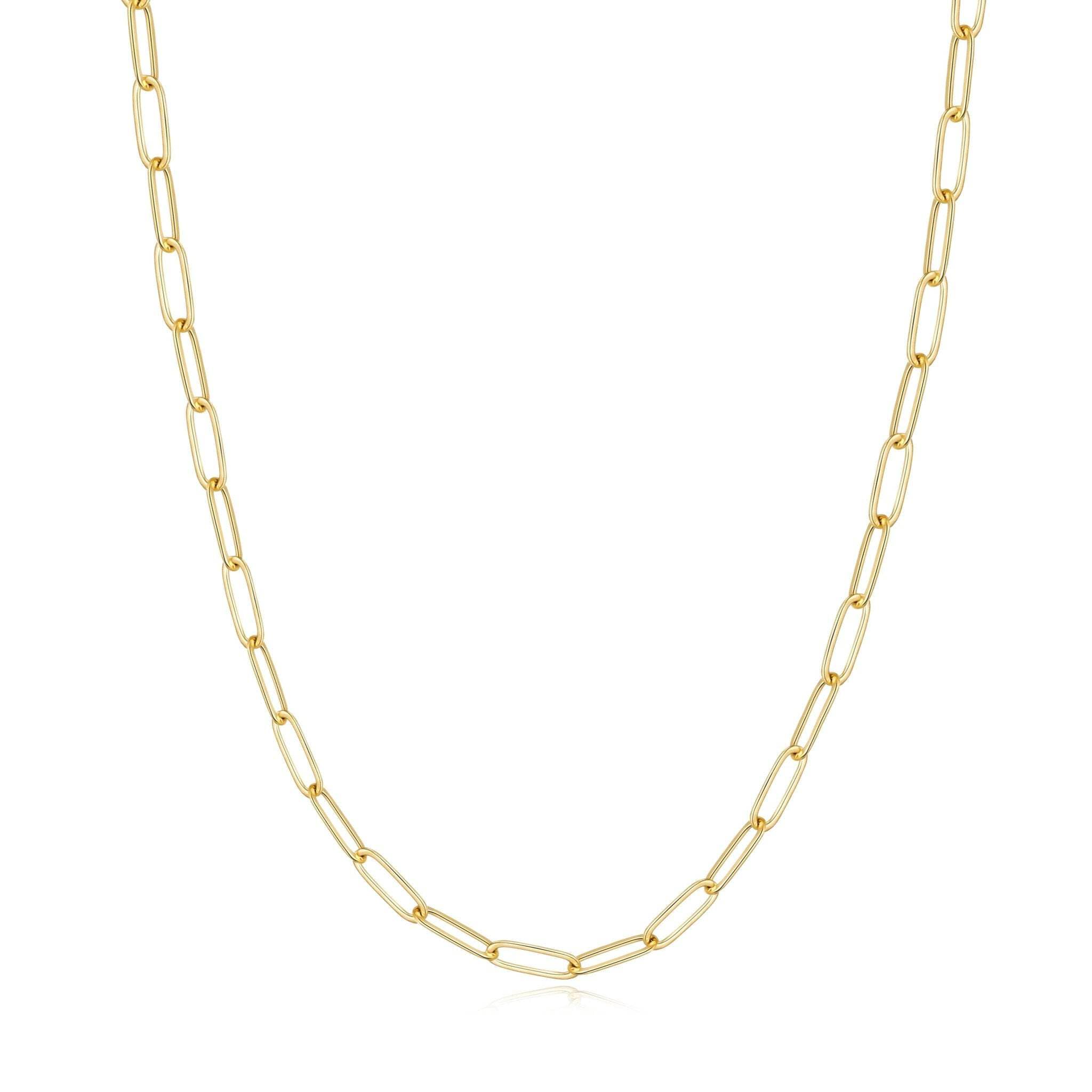 18k Gold Plated Small Link Paperclip Necklace