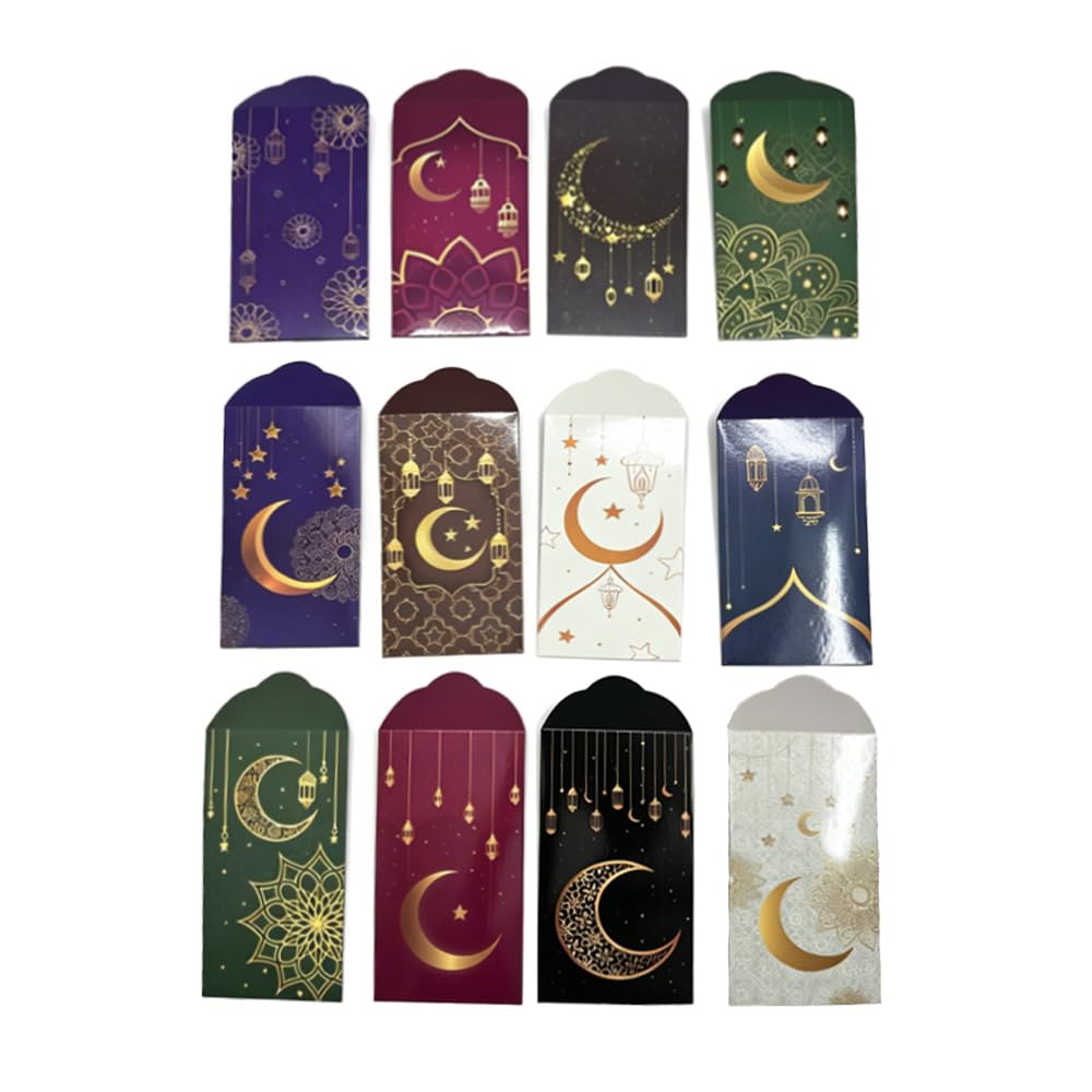 Eid Mubarak Money Envelopes 36Pcs, Ramadan Cash Gift Envelopes for Adults, Muslim Festive Money Wallets with Traditional Pattern