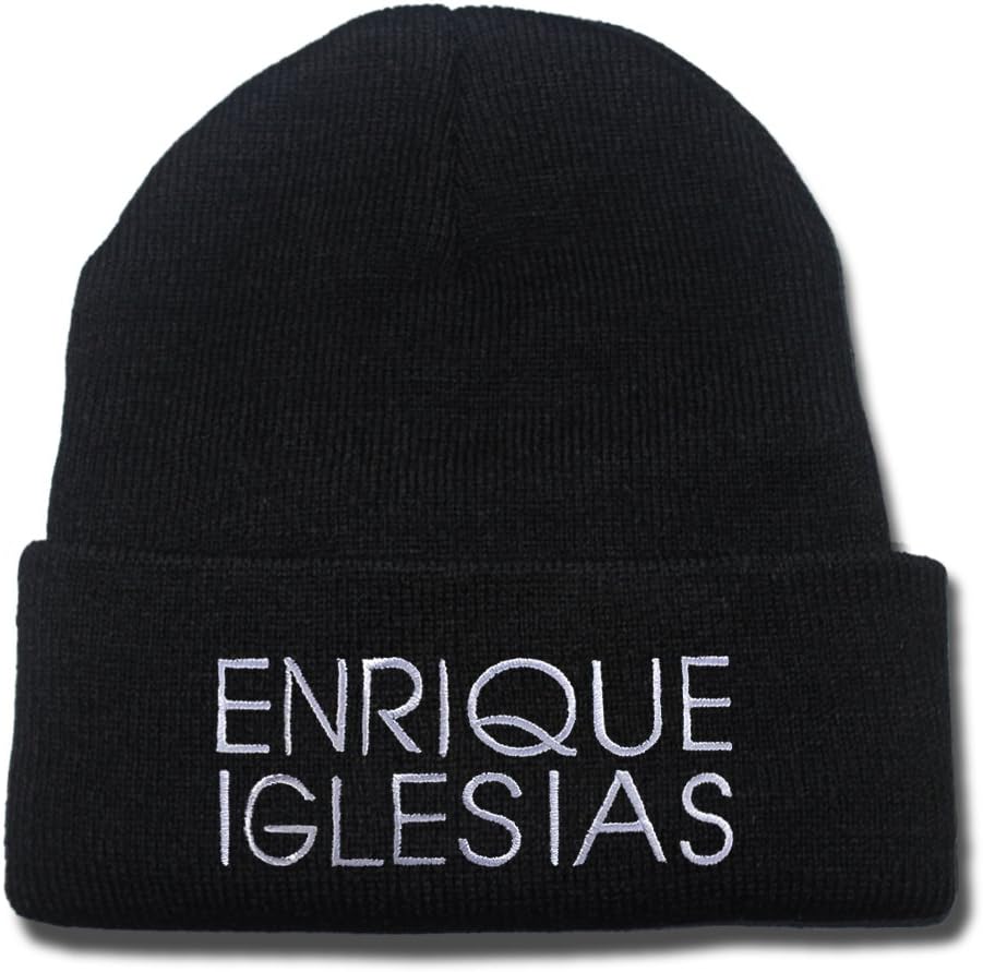 HAIHONG Enrique Iglesias Logo Beanie Fashion Unisex Embroidery Beanies Skullies Knitted Hats Skull Caps