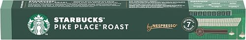 Starbucks NESPRESSO PIKE PLACE Medium Roast Coffee Capsules, 53g box of 10