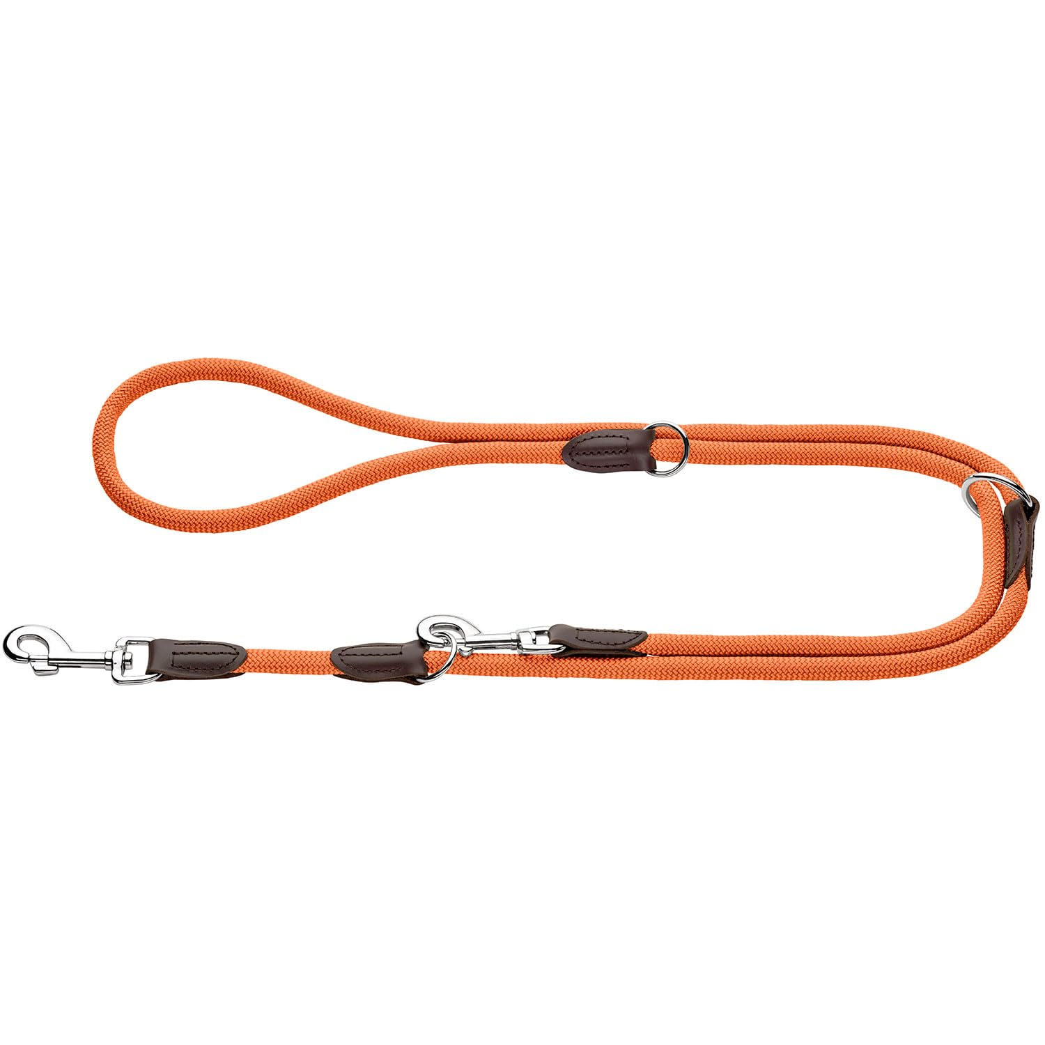 HUNTER Freestyle Adjustable Dog Lead Orange Robust and Weatherproof 3-Way Adjustable Rope with Polyamide Core Soft in the Hand Easy Care Size 08/200