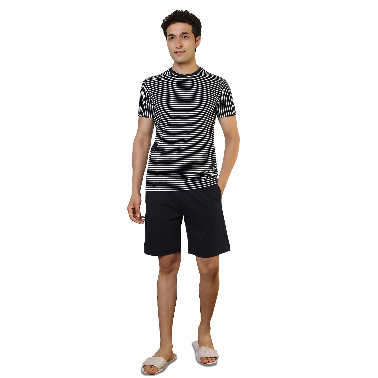 Men Half Sleeve Regular Fit Solid Pattern Pure Cotton Round Neck Garment Kit (Size: 2XL)-AHQB00035-X4 Multi-Colour