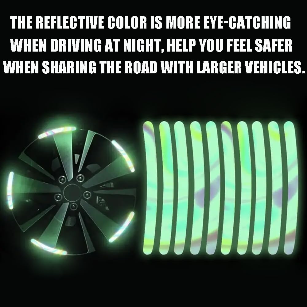 White 3M Reflective Wheel Stripes - Rim Stickers For Cars & SUVs, 20"-22" Wheels 11 thumbnail image