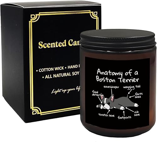 Mancheng-zi Vela de perro Boston Terrier, regalos divertidos para mamá de Boston Terrier, regalos divertidos de Boston Terrier, regalos para