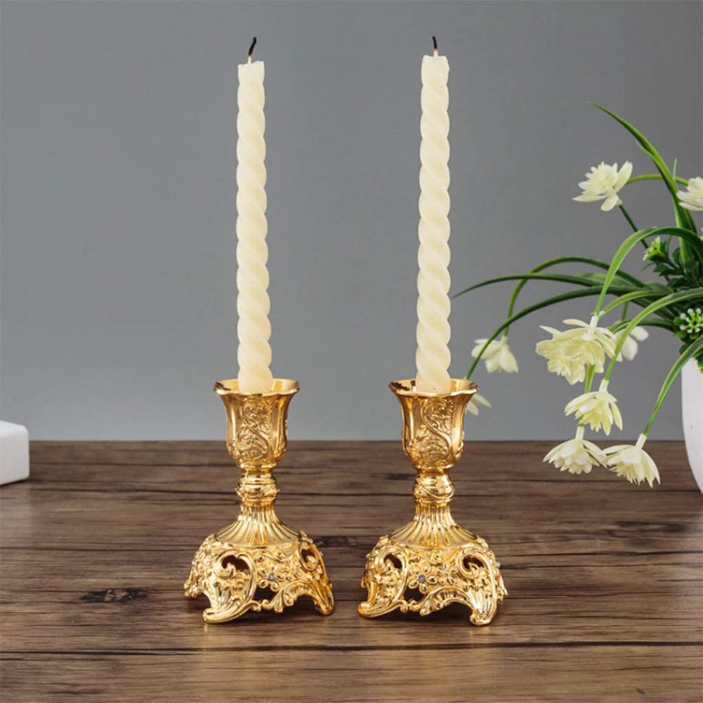 2 Pezzi portacandele Shabbat da 3,9 Pollici portacandele Conici,portacandele ornati per Decorare la casa centrotavola Matrimonio Ufficio - Oro