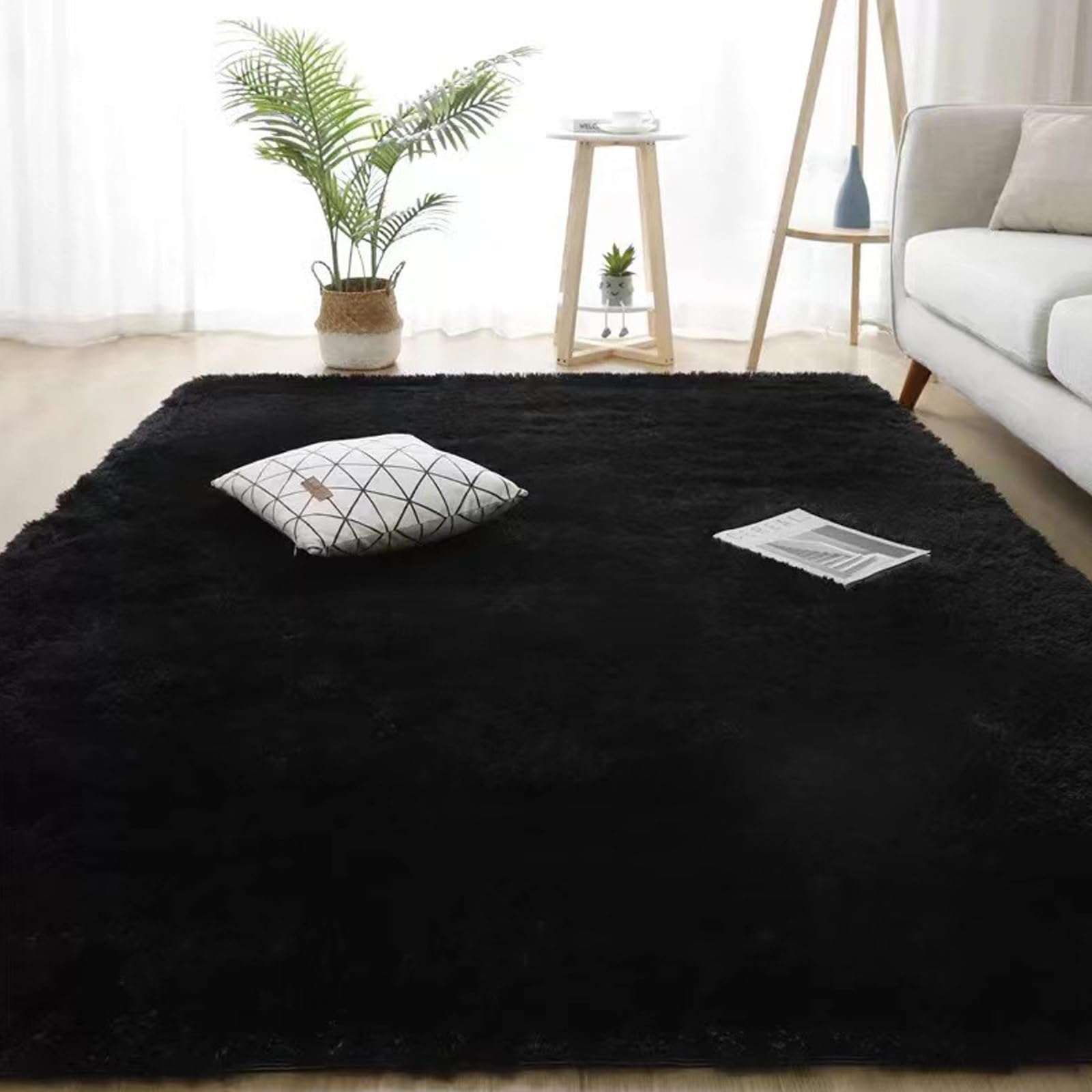 Amazon | カーペット ラグ ラグマット絨毯 90 x 90 cm 滑り止め付