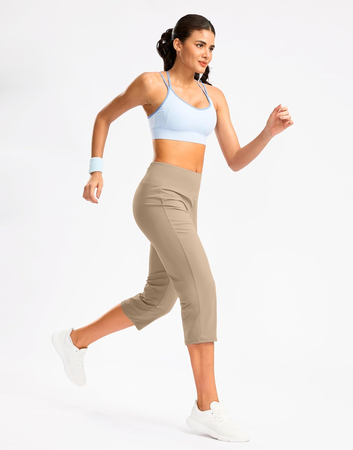 G Gradual Women's Yoga Capri Pants with Zipper Pocket High Waist Leggings Crop Straight Leg Workout Exercise Capris for Women - Image 6