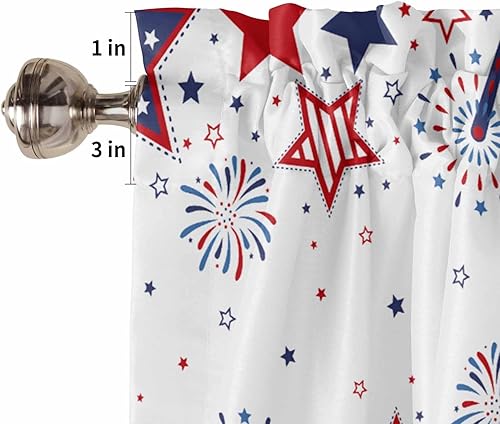 Vista 86 de Christmas Window Valance Blue Gnomes Snowflake Bird on the Branch Pattern, 54x18 inch, Polyester, Light Filtering, Rod Pocket, Kitchen, Living Room