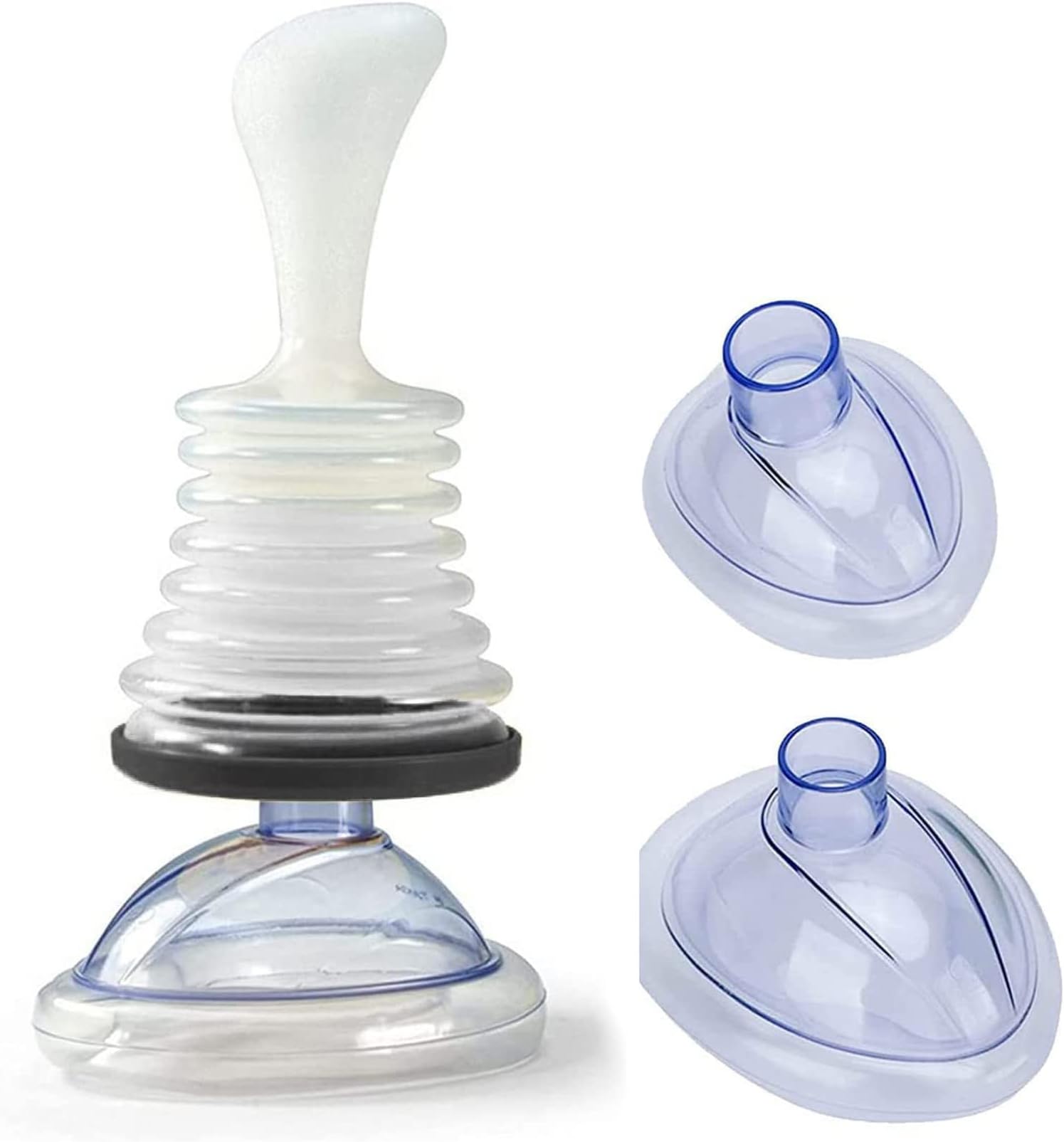 Choking Rescue Device,Professional Choking Emergency Device, Soft Silicone CPR Training Suction Anti Choking Device,Portable Suction Aid Device (Black)