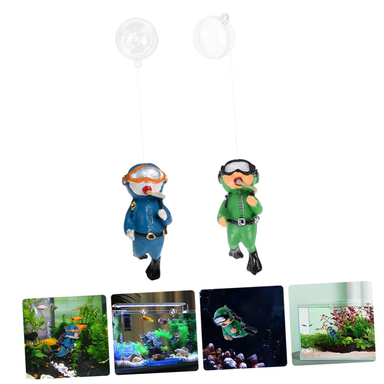 Garneck 5 Set Decorazione Acquario Subacqueo Galleggiante in Miniatura Subacqueo Grasso d'Acqua Dolce Figura del Subacqueo del Serbatoio di Pesce Accessori per Acquari PVC 2 Pezzi * 5
