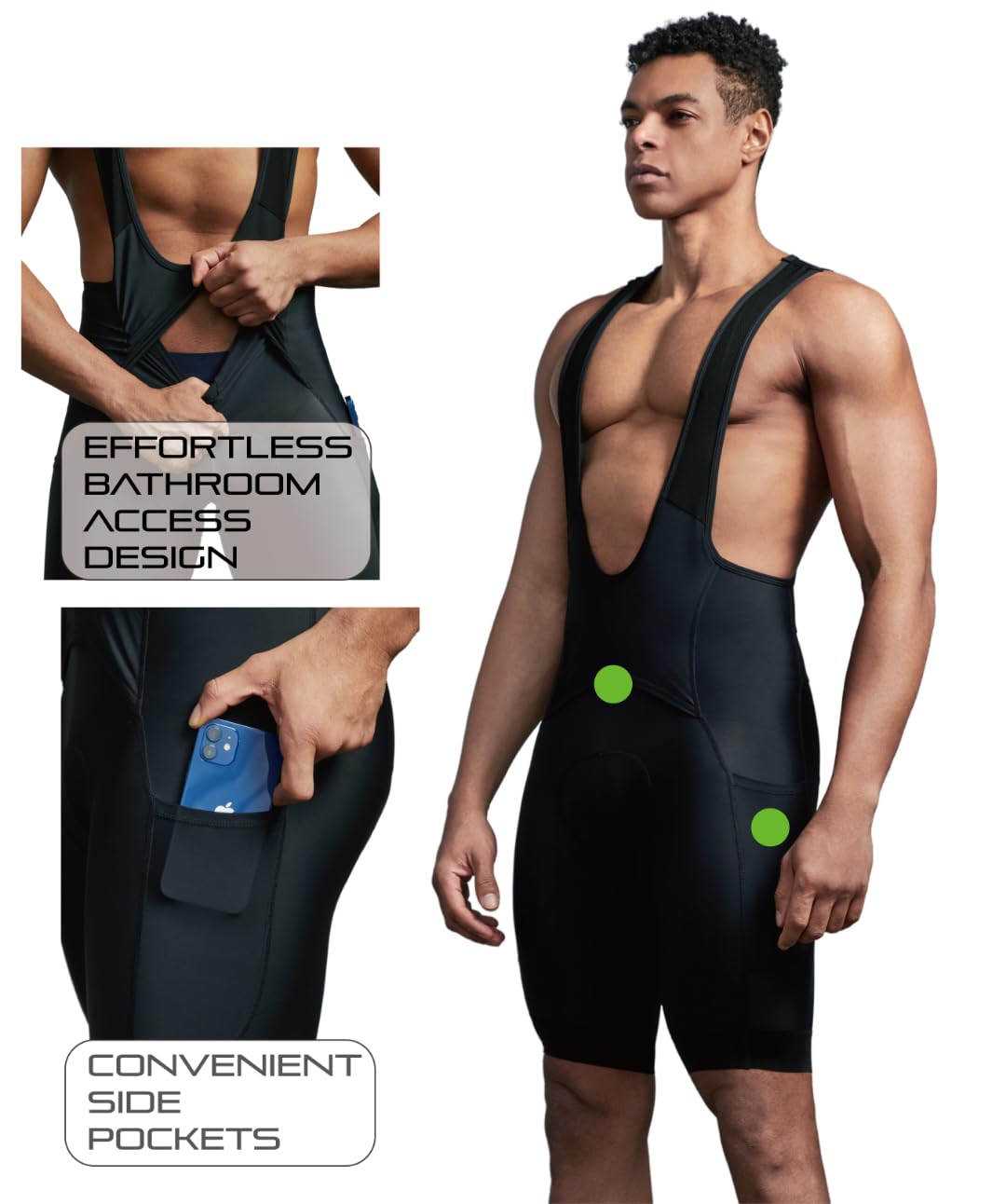 CEROTIPOLAR Baberos de ciclismo para hombre UPF50+ polipropileno