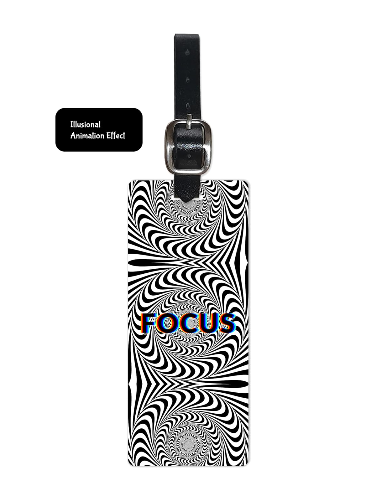 Lentikart 3D Lenticular Luggage Tag Long Single Piece |Animated Black and White Illusion Magical Focus | Luggage/Bag/Travel ID Label Tags for Suitcase & School Bags-image-30