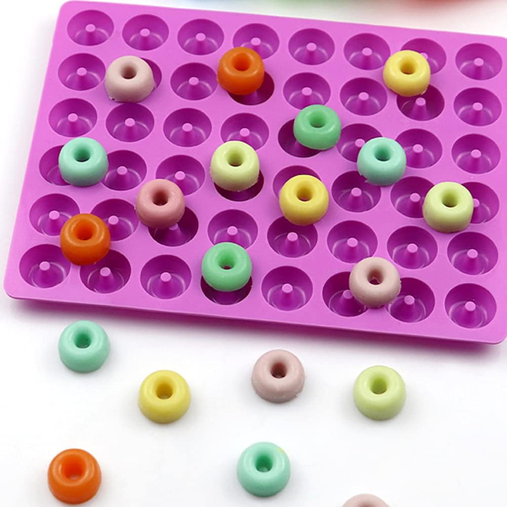 JOERSH Round Gummy Donut Molds Mini Size Silicone Candy Molds for Hard Candy, Gummy, Caramels, Chocolate, Fondant, Fruit Loop, Cereal, 192 Cavity