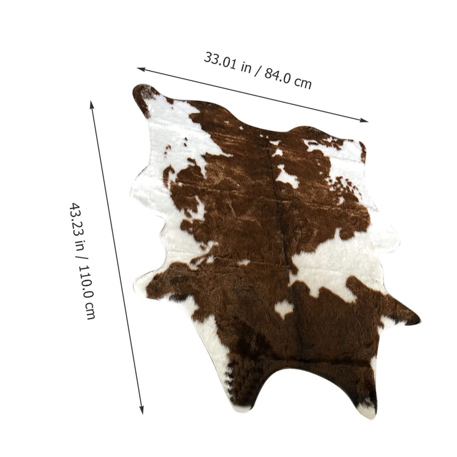 Tappeto Coperta da Pavimento in Pelle Sintetica Marrone Morbido Stampa Mucca Lavabile per Soggiorno e Cameretta