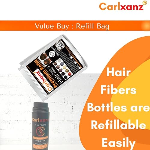 Miniatura 3 de Carlxanz Recambio de fibras capilares unisex, fibras de reconstrucción de cabello de queratina (1.76 oz)