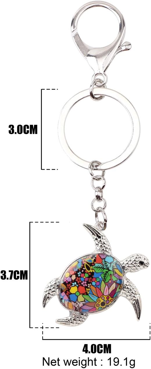 BONSNY Enamel Metal Turtle Key chains For Women Girls Gifts Car Purse bag Tortoise Pendant Charms - Image 5