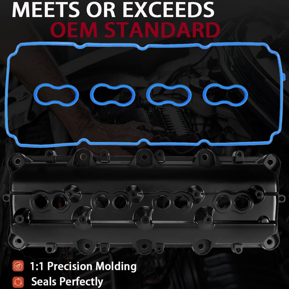 VS50625R Valve Cover Gasket Set for 5.7L/6.1L/6.2L HEMI V8 – Metal Covers Only – Replace OE 5114179AB – Fits Ram, Dodge Charger/Challenger, Jeep GC, Chrysler 300 2003-2024 – High Temp Oil Resistant