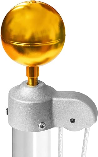 Miniatura 9 de Anley Auténtico adorno de bola de asta de bandera de 3 pulgadas, acabado de aluminio anodizado plateado, reemplazo superior resistente a la