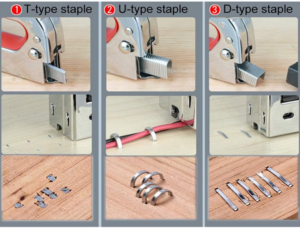 Hand Staple Gun Kit,3 in 1 Manual Nail Gun for Fixing Material, Upholstery, Decoration, Carpentry,Heavy Duty Steel Gun Tacker Tool with 3000 Staples[19×16.2×2.8CM]