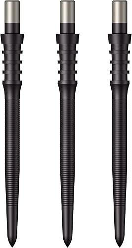 Mission Darts Sniper Points Micro Grip | Puntos de repuesto de punta de acero | 1.260 in Negro