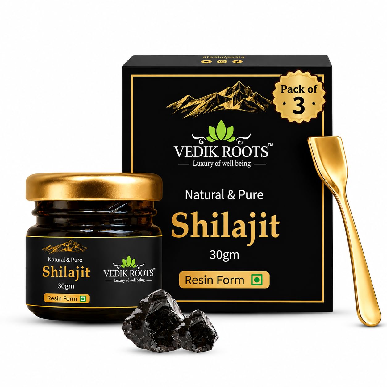 Pure and Natural Shilajit Resin 30g | Helps in boosting Stamina | Performance Booster For Endurance| For Men & Women| Ayurvedic (Pack of 3)