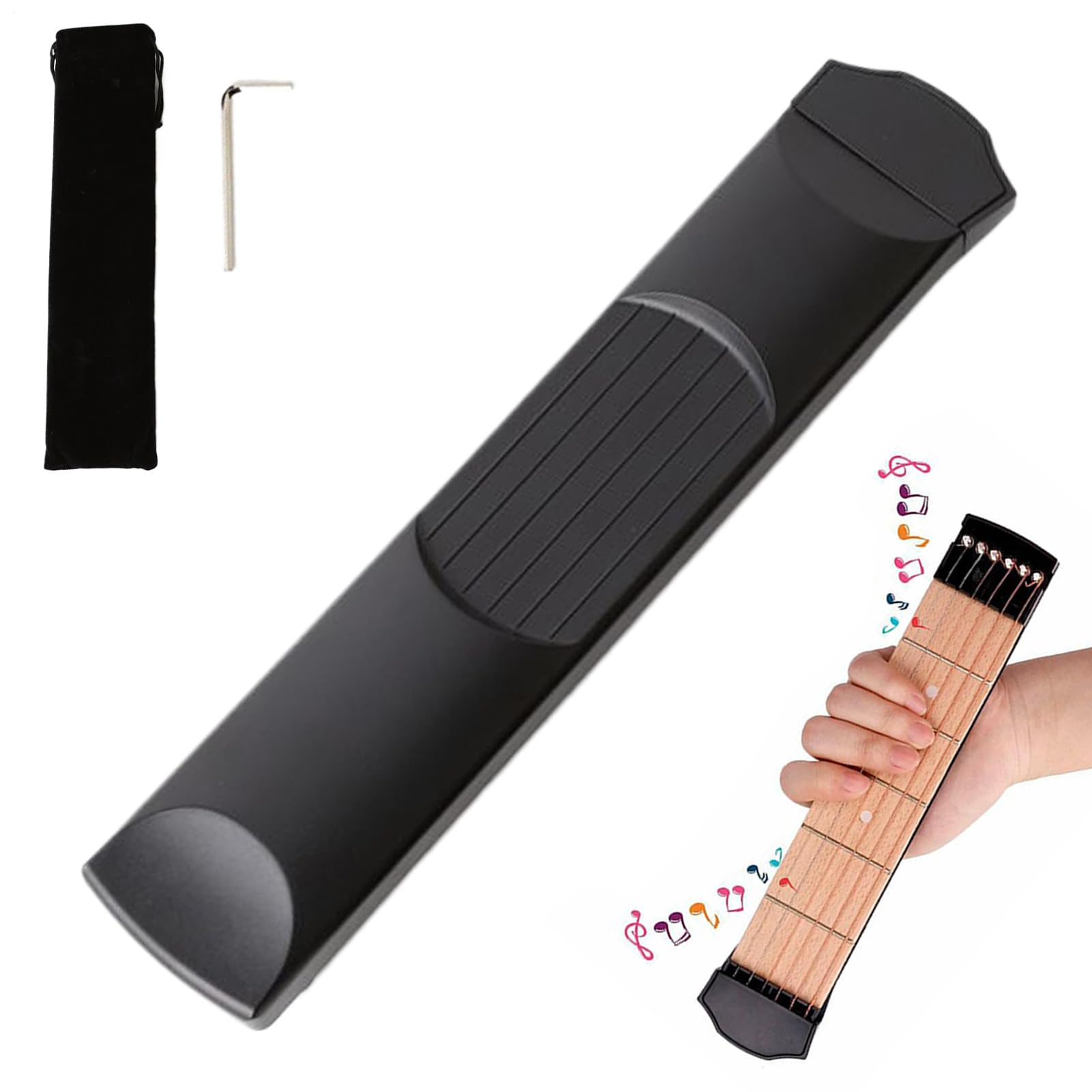 Manche de Guitare d’Entraînement, Avec 2 Médiators Outil D’entraînement Instrument Portable, Trainer d’Accords de Guitare de Poche Débutant, pour Adultes Hommes Femmes Musiciens Amateurs - Les Beatles, Paul McCartney, John Lennon, RIngo Starr, George Harrison Manche de Guitare d'Entraînement, Avec 2 Médiators Outil D'entraînement Instrument Portable, Trainer d'Accords de Guitare de Poche Débutant, pour Adultes Hommes Femmes Musiciens Amateurs
