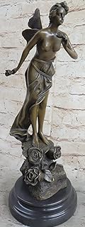 Handmade Nude Fairy Pure Bronze Fantasy Art Nouveau Winged Wood Nymph Sclupture Decorative Gift Article Sale Deal by European Broze