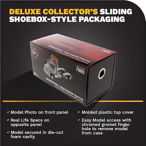 Miniatura 5 de Diecast Masters Tractor tándem de cabina de día internacional HX520 SFFA escala 1:50 | Serie de transporte | Modelo gris claro 71005